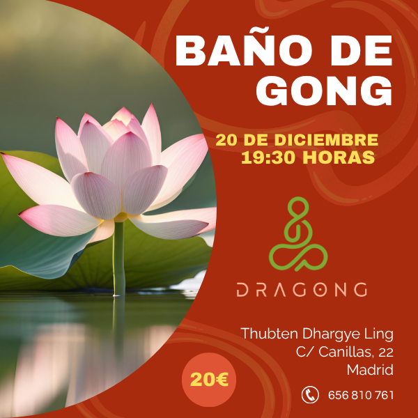 Cartel del baño de gong de diciembre en Madrid
