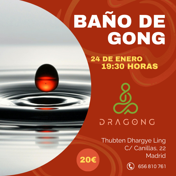 Cartel del baño de gong de diciembre en Madrid