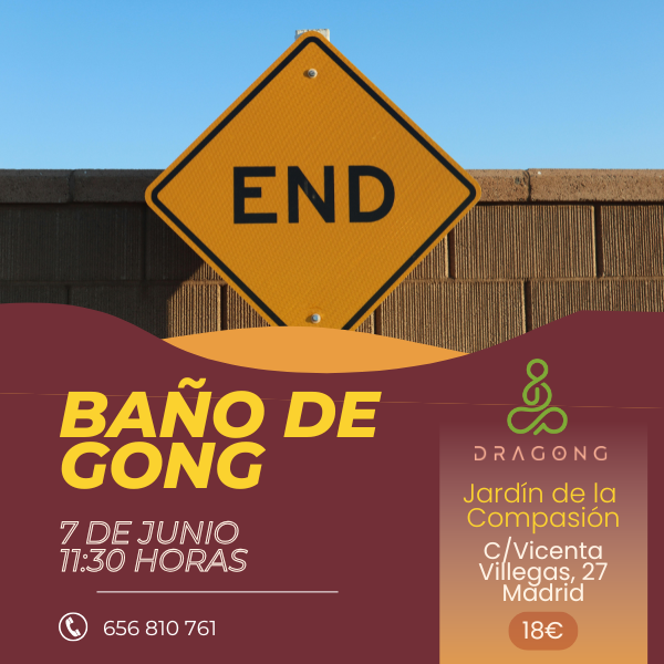Cartel del baño de gong en Madrid en el mes de junio del 2026