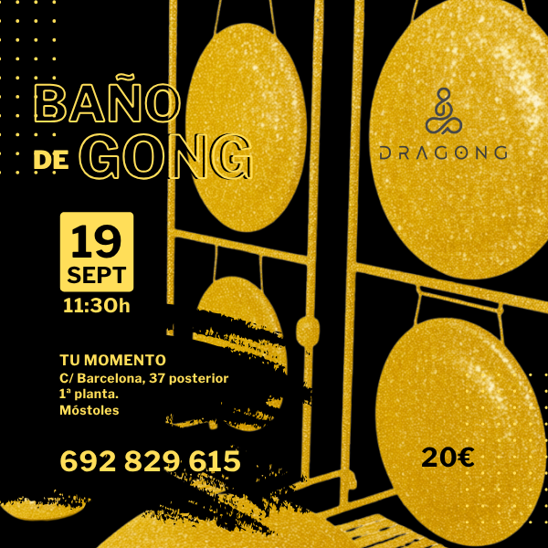 Cartel del Baño de gong en Móstoles en septiembre de 2026